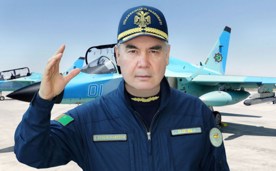President of Turkmenistan tested a supersonic military aircraft