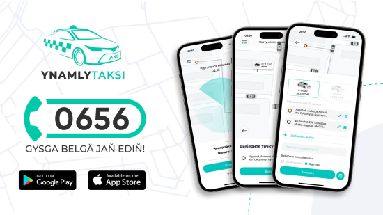 A new taxi ordering service Ynamly taksi has been launched in Ashgabat