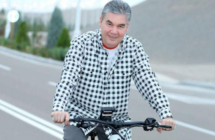 The President of Turkmenistan took a bike ride in the foothills of the Kopetdag and visited the presidential Akhal-Teke equestrian complex